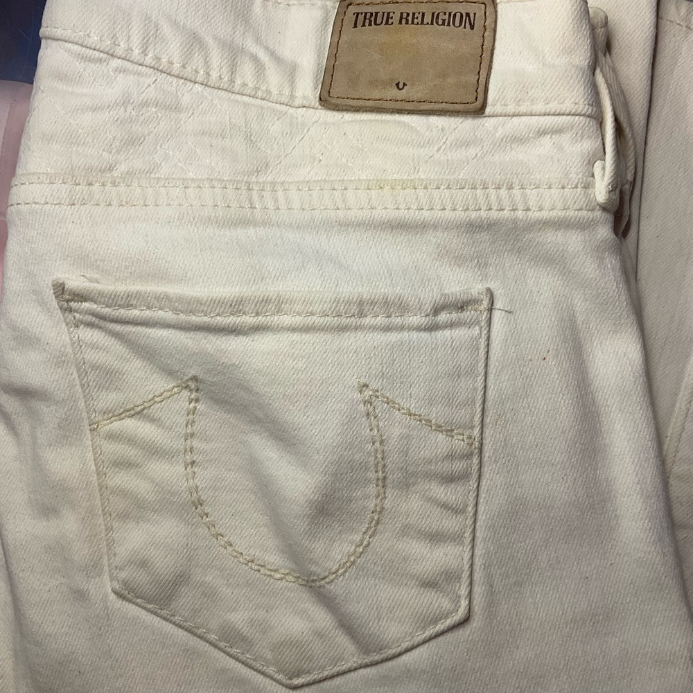 Rare True Religion Off-White Skinny Jeans size 28